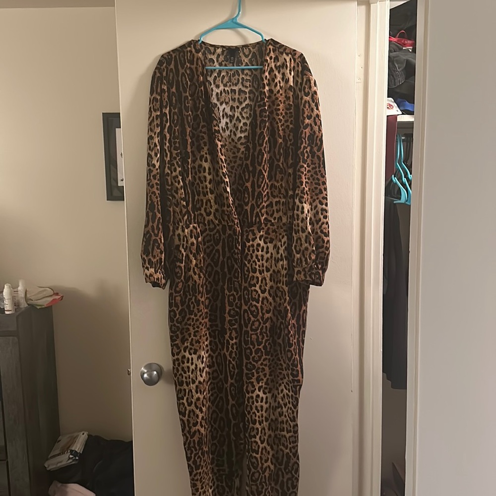 Long cheetah print dress